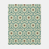 Geometric pattern with interlocking hexagons フリースブランケット (正面)
