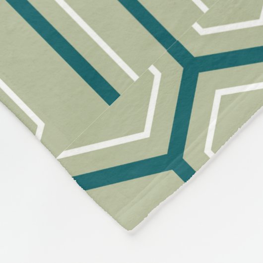 Geometric pattern with interlocking hexagons フリースブランケット (角)