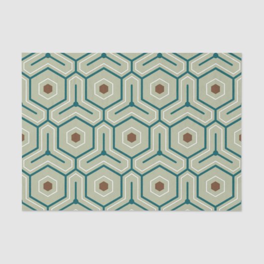 Geometric pattern with interlocking hexagons 薄葉紙 (正面)