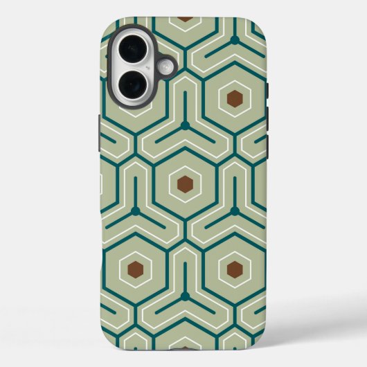 Geometric pattern with interlocking hexagons Case-Mate iPhoneケース (裏面)