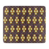 Geometric pattern with orange and blue hexagons カッティングボード (正面)