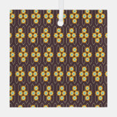 Geometric pattern with orange and blue hexagons ガラスオーナメント (裏面)