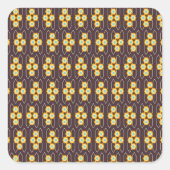 Geometric pattern with orange and blue hexagons スクエアシール (正面)