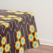 Geometric pattern with orange and blue hexagons テーブルクロス (インサイチュ)