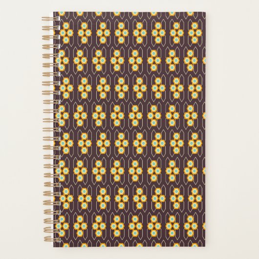 Geometric pattern with orange and blue hexagons プランナー手帳 (正面)