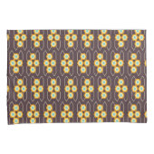 Geometric pattern with orange and blue hexagons 枕カバー (正面右)