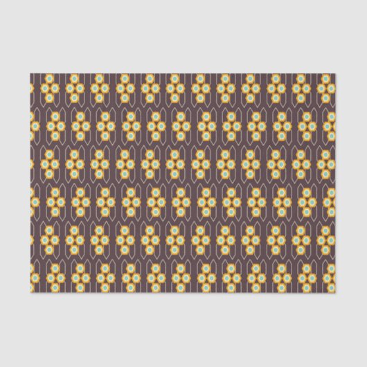 Geometric pattern with orange and blue hexagons 薄葉紙 (正面)