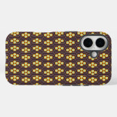 Geometric pattern with orange and blue hexagons Case-Mate iPhoneケース (裏面 (横))