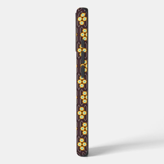 Geometric pattern with orange and blue hexagons Case-Mate iPhoneケース (裏面 / 左)