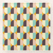 Geometric pattern with overlapping half-circles ガラスコースター (正面)