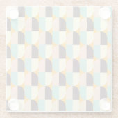 Geometric pattern with overlapping half-circles ガラスコースター (裏面)