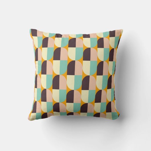 Geometric pattern with overlapping half-circles クッション (裏面)