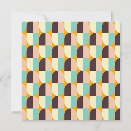 Geometric pattern with overlapping half-circles サンキューカード (正面)