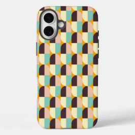 Geometric pattern with overlapping half-circles iPhone 16 plusケース