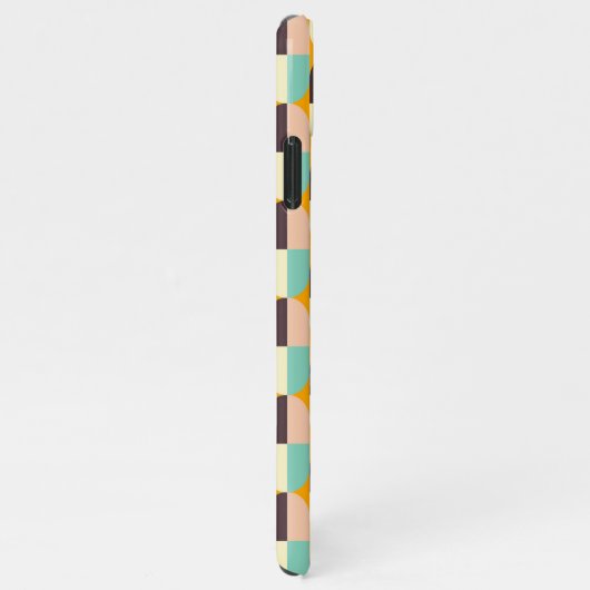 Geometric pattern with overlapping half-circles iPhoneケース (右側)