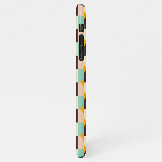 Geometric pattern with overlapping half-circles iPhoneケース (左側)