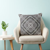 Geometric Pattern with Snowy Winter Trees クッション (椅子)