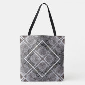 Geometric Pattern with Snowy Winter Trees トートバッグ (正面)