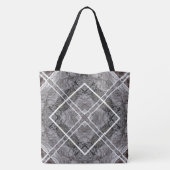 Geometric Pattern with Snowy Winter Trees トートバッグ (裏面)