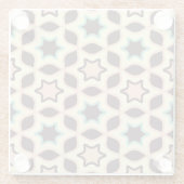  Geometric pattern with star shapes in brown and t ガラスコースター (裏面)