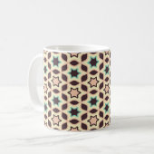  Geometric pattern with star shapes in brown and t コーヒーマグカップ (正面左)