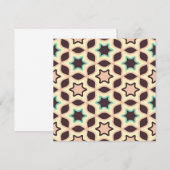  Geometric pattern with star shapes in brown and t サンキューカード (正面/裏面)