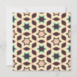  Geometric pattern with star shapes in brown and t サンキューカード