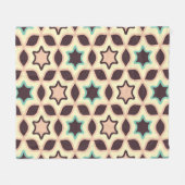  Geometric pattern with star shapes in brown and t フリースブランケット (正面(横))