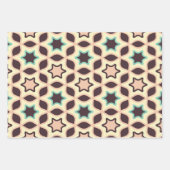  Geometric pattern with star shapes in brown and t ラッピングペーパーシート (正面3)