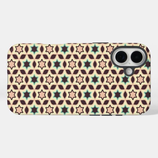  Geometric pattern with star shapes in brown and t Case-Mate iPhoneケース (裏面 (横))