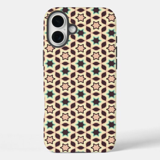  Geometric pattern with star shapes in brown and t Case-Mate iPhoneケース (裏面)