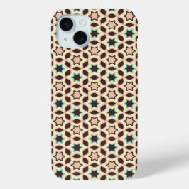  Geometric pattern with star shapes in brown and t iPhone 15 Miniケース