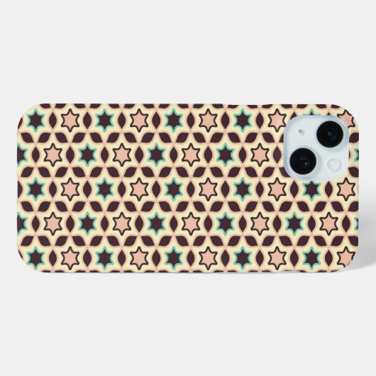  Geometric pattern with star shapes in brown and t Case-Mate iPhoneケース (裏面 (横))