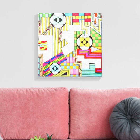 Geometric Patterns キャンバスプリント (インサイチュ (リビング))