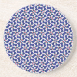 Geometric Patterns - Red and Blue Pinwheel Coaster コースター