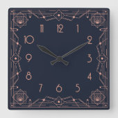 Geometric perfection in an Art Deco スクエア壁時計 (正面)