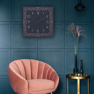 Geometric perfection in an Art Deco スクエア壁時計
