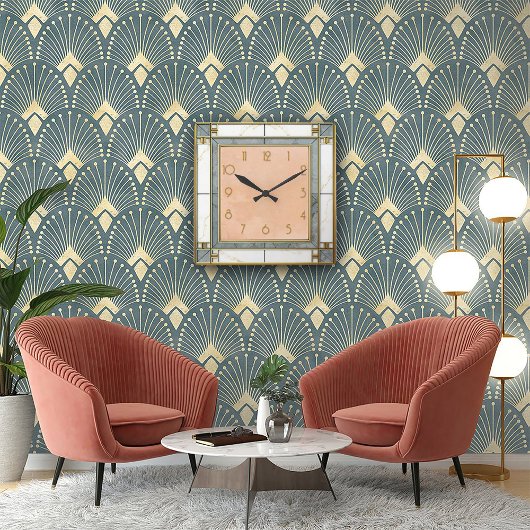 Geometric perfection in an Art Deco スクエア壁時計