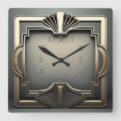 Geometric perfection in an Art Deco スクエア壁時計 (正面)
