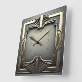 Geometric perfection in an Art Deco スクエア壁時計 (傾斜)