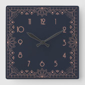 Geometric perfection in an Art Deco スクエア壁時計 (正面)