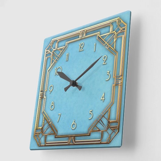 Geometric perfection in an Art Deco Wall Clock スクエア壁時計 (傾斜)