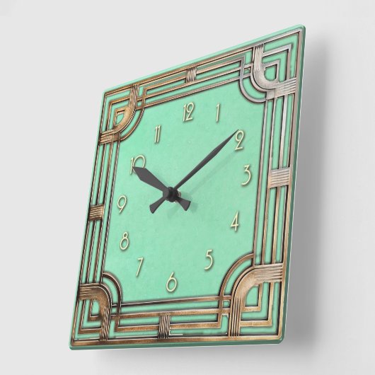 Geometric perfection in an Art Deco Wall Clock スクエア壁時計 (傾斜)