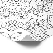 Geometric Petal Ring Coloring Page Artwork Design ポスター (角)