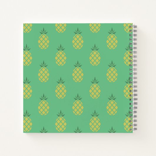 Geometric Pineapple Pattern on Green ノートブック (裏面)