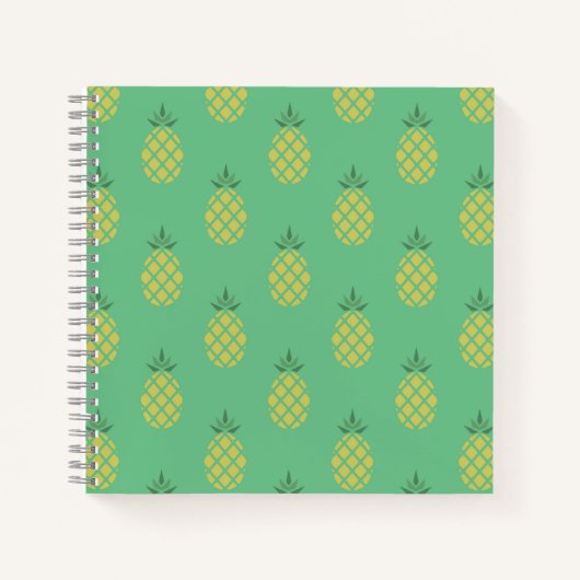 Geometric Pineapple Pattern on Green ノートブック (正面)