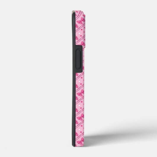 Geometric Pink Bows Polka Dots Coquette Case-Mate iPhoneケース (裏面 / 右)