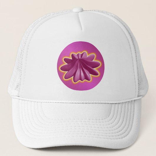 Geometric Pink Starfish With Glowing Yellow Aura キャップ (正面)