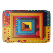 Geometric Playbox: 3Dポップアート原色 バスマット (正面)
