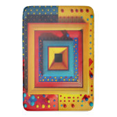 Geometric Playbox: 3Dポップアート原色 バスマット (正面縦)
